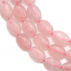 Quartz Rose Ovale 12x16mm x 40cm 
