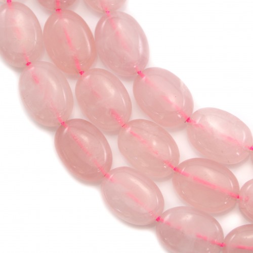 Rosenquarz Oval 13x18mm x 40cm