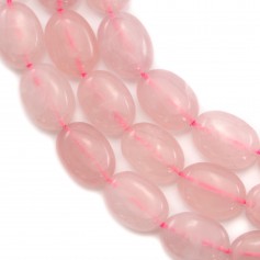 Quartz Rose Ovale 13x18mm x 40cm 