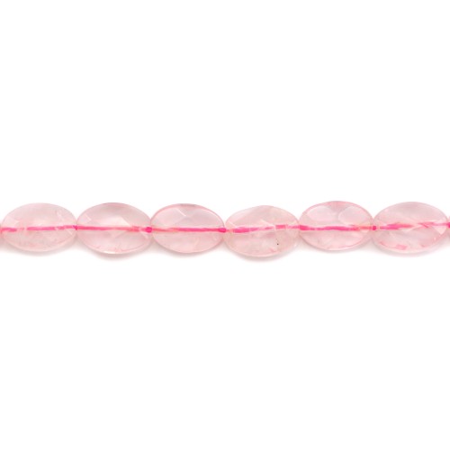 Pink Quartz Oval  faceted 10x14mm x 4pcs 
