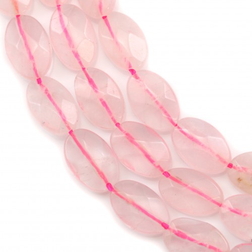 Pink Quartz Oval  faceted 13x18mm x 40cm