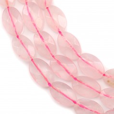 Pink Quartz Oval  faceted 13x18mm x 40cm