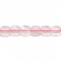 Quartz rose carré facette 6mm x 40cm