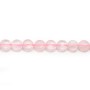 Pink Quartz, de forme ronde facetté et plate, 6mm x 40cm