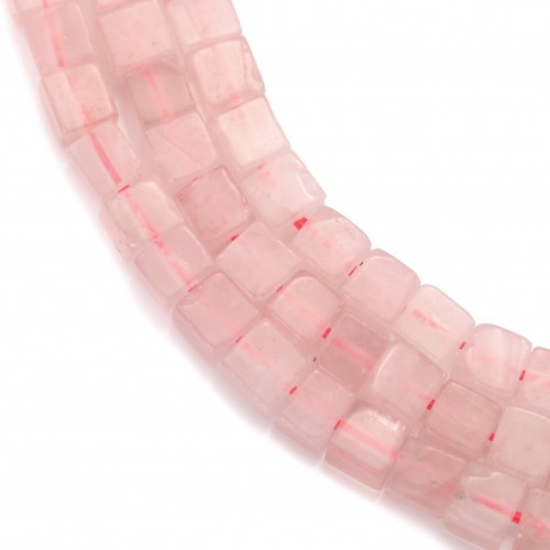 Pink quartz in cube shape, measuring 4mm, x 40cm
