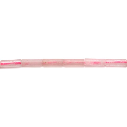 Quartz rose tube 4x13mm x 10 st.