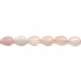 Rose quartz  teardrop flat 13x18mm x 40cm 