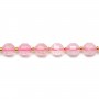Pink quartz, faceted octogonal shape, 10mm x 39cm