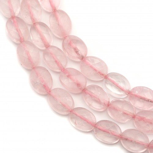 Quartzo rosa, oval facetado, 6x8mm x 39cm