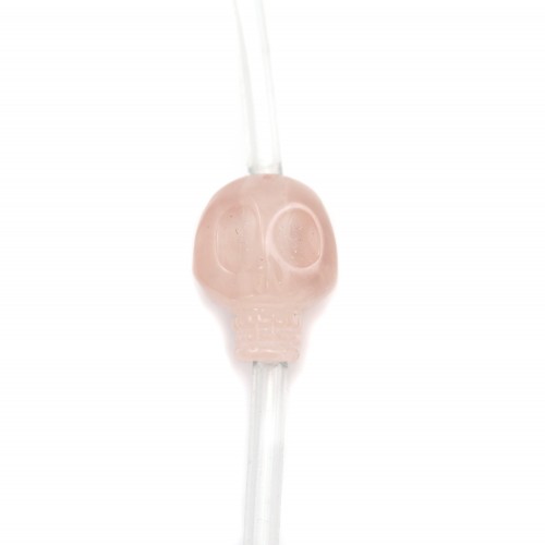 Quartez rose tête de mort 12 mm 