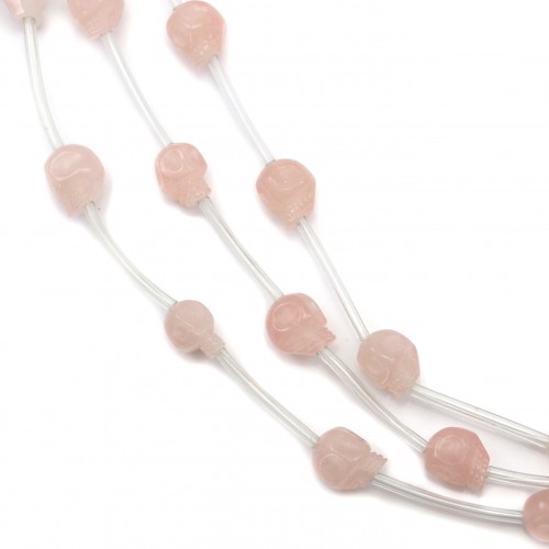 Quartez rose tête de mort 12 mm 