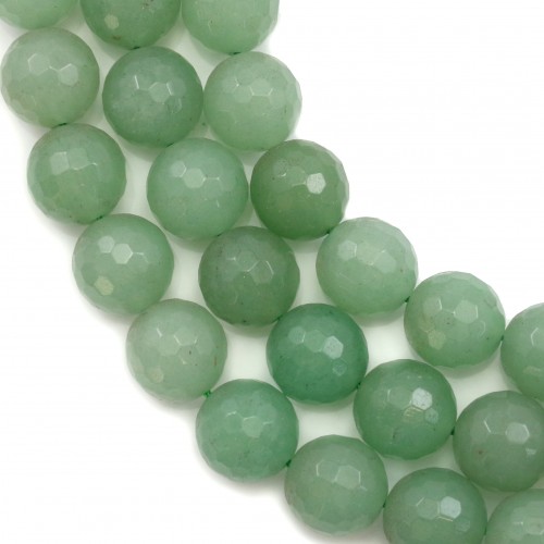Aventurine,  ronde facettée, 14mm x 38cm