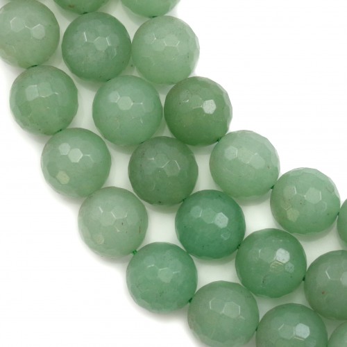 Aventurine, ronde facettée, 16mm x 40cm