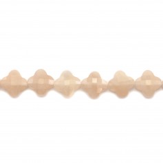 Aventurine rose trèfle facette 13mm x 2pcs