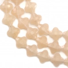 Aventurine rose trèfle facette 13mm x 40cm