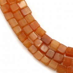 Aventurine orange carré 4mm x 40cm