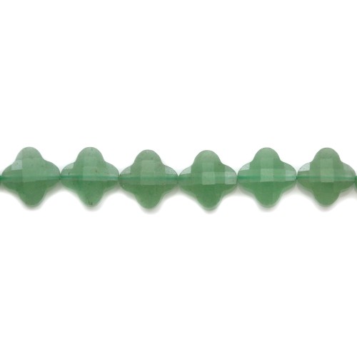 Aventurine trèfle facette 13 mm  x 1pc