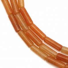 Aventurine orange,  en forme de tube 4x13mm x 40cm