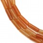 Aventurine orange,  en forme de tube 4x13mm x 40cm