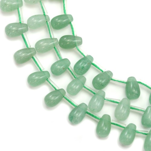Aventurine green, in the shape of a round drop, in size of 6 * 9mm x 40cm