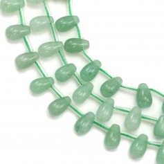 Aventurine verte, en forme de goutte ronde, de taille 6x9mm x 40cm