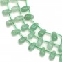 Aventurine verte, en forme de goutte ronde, de taille 6x9mm x 40cm