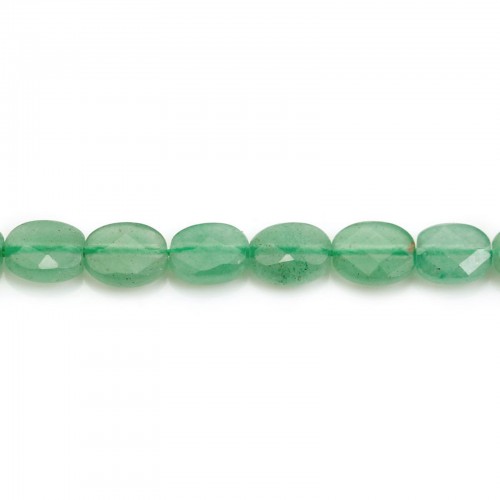 Aventurine, de forme ovale facetté, 6x8mm x 39cm