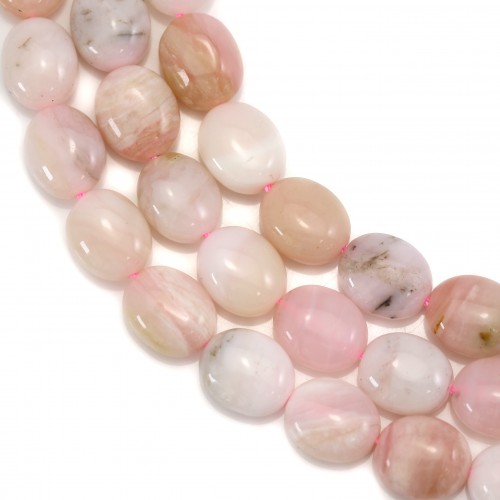 Opale rose ovale 8x10mm x 39cm