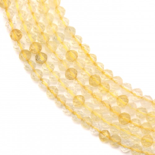 Citrine, round faceted, 3mm x 39cm