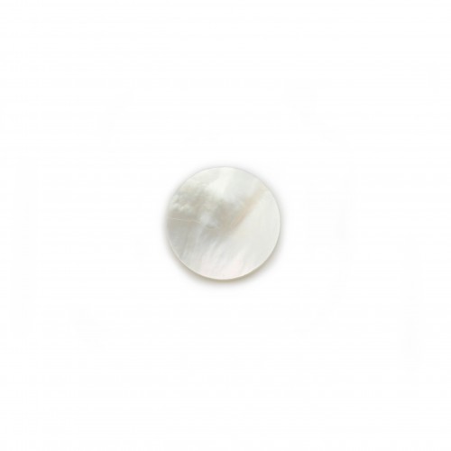Cabochon Nacre Blanche rond plat 12mm x 1pc