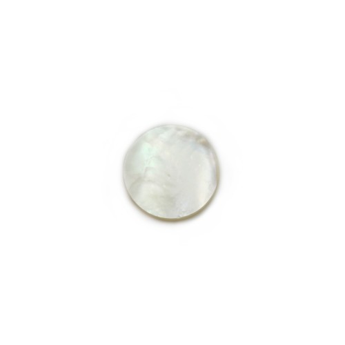 Cabochon Nacre Blanche rond plat 14mm x 1pc