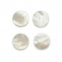 Cabochon Nacre Blanche rond plat 14mm x 1pc