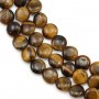 Yellow tiger eye flat round 8mm x 40cm