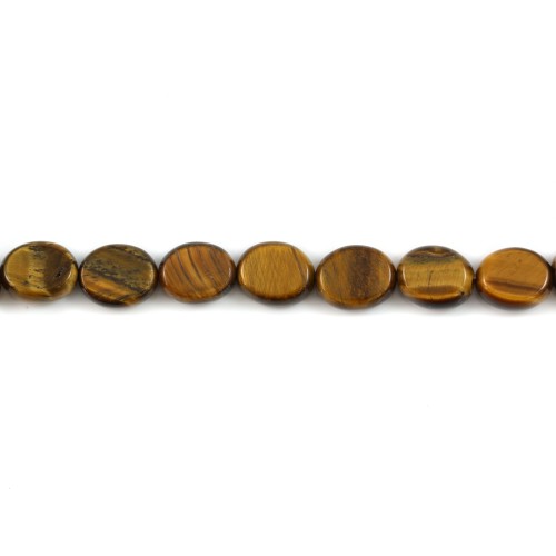 Yellow tiger eye oval 8x10mm x 10pcs