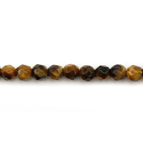 Tiger Eye Faceted Round 4mm x 20 pcs