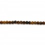 Tigre's eye faceted round beads on thread 2mm x 40cm