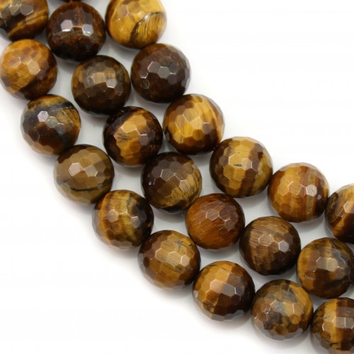 Tiger Eye Round Faceted 10mm x 38cm