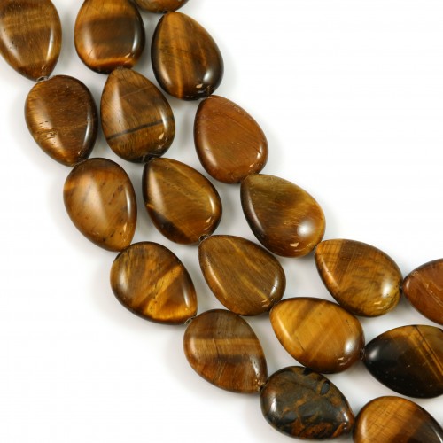 Œil de tigre goutte plat 13x18mm x 40cm