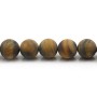 Œil de tigre matte de forme ronde 10mm x 39cm