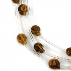 Oeil de tigre tête de mort 12mm