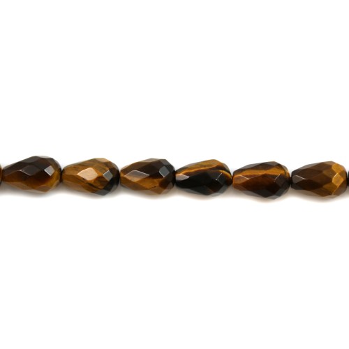Yellow tiger eye faceted oval 10x14mm x 40cm