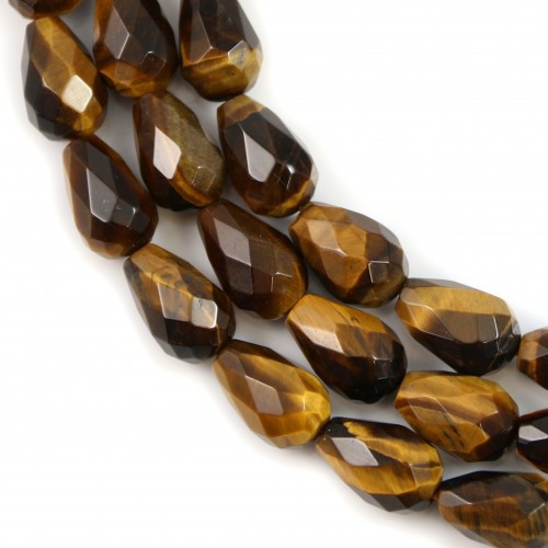 Tiger eye faceted drop 8x12mm x 40cm 
