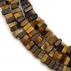 Tiger eye, square roundel shape, 2.5x4.5mm x 38cm