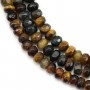 Tiger's eye & bull's eye & falcon's eye mixed faceted rondelle 3x4mm x 40cm