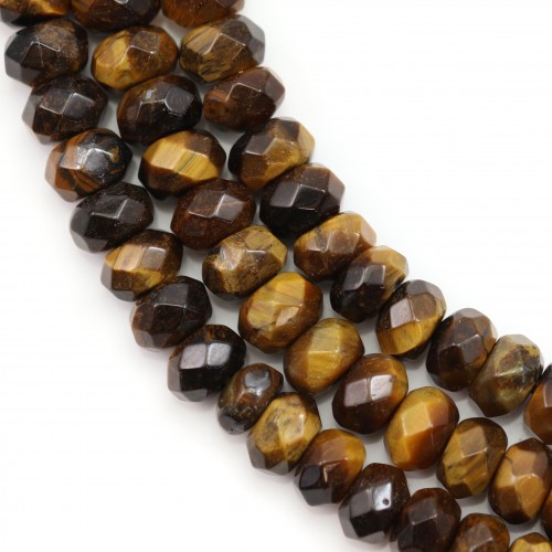 Tiger eye faceted round bead 4x6mm x 39cm