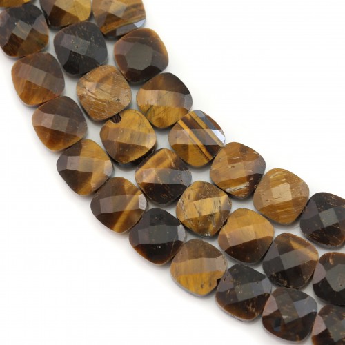 Tiger eyes faceted square 6mm x 40cm