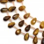 Tiger's eye drop faceted 6x9mm x 40cm