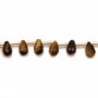 Tiger's eye drop faceted 6x9mm x 40cm