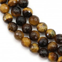Yellow Tiger Eye Faceted Round 8mm A x 40cm