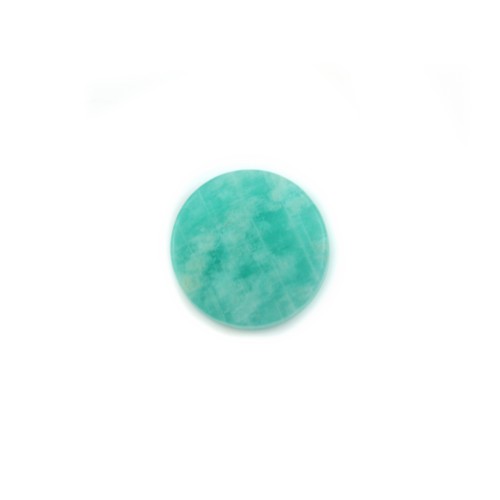 Cabochon amazonite du pérou, de forme rond plate, 8mm x 1pc